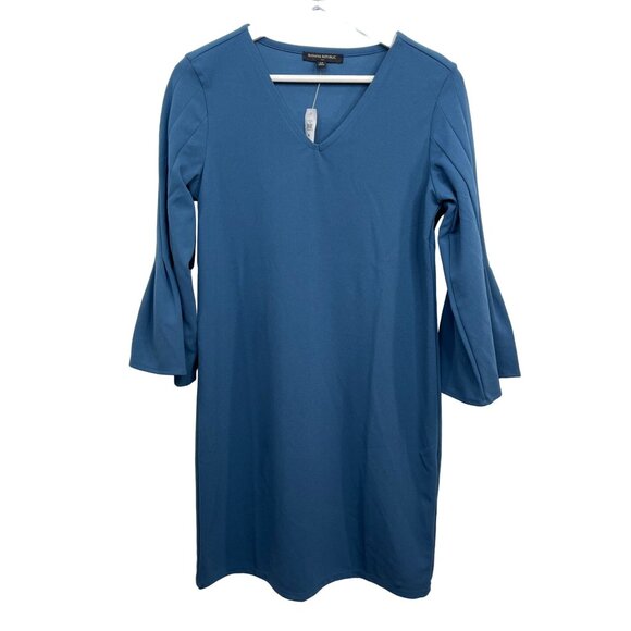 Banana Republic Blue Bell Sleeve Sheath Dress XS Work Office Career - Picture 1 of 6